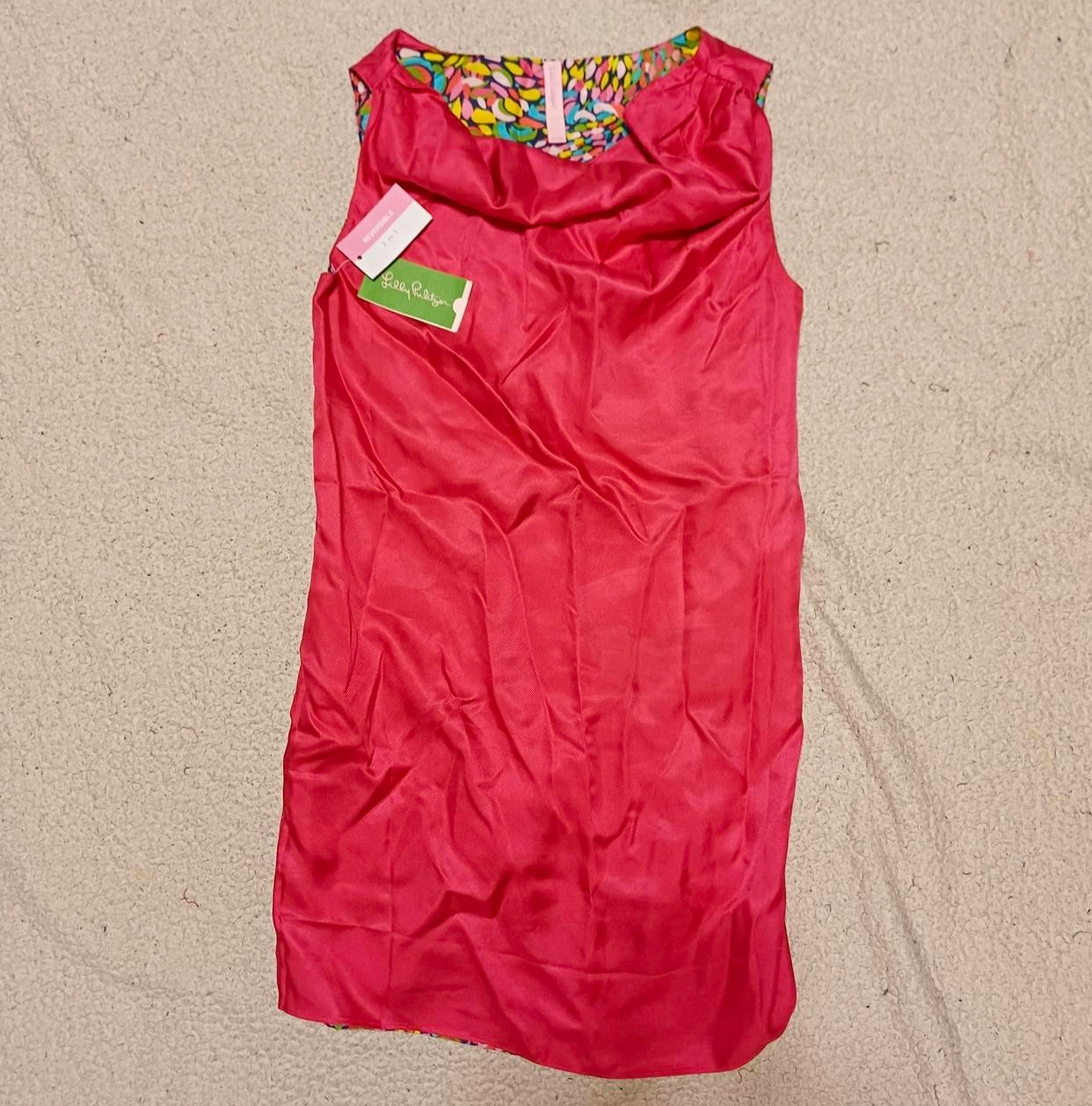 Reversible Pink And Multi Colored Silk Lily Pulitzer Shift Dress
