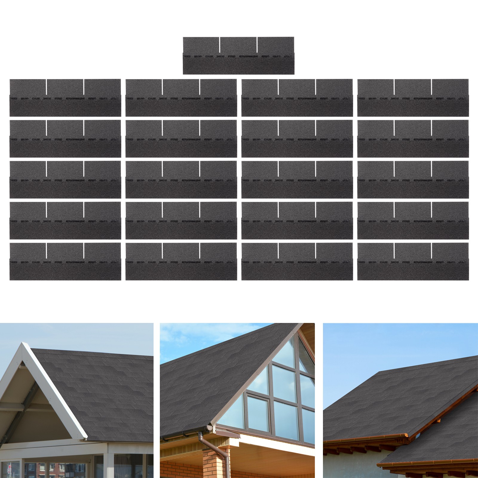 21pcs Asphalt Roofing Shingles - Durable, Modern Design for Easy Installation 21pcs Asphalt Roofing Shingles - Durable, Modern Design for Easy Installation