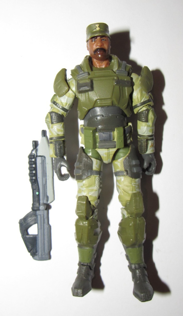 Jazwares World of Halo 4-inch action figure Sgt Johnson UNSC Marine complete