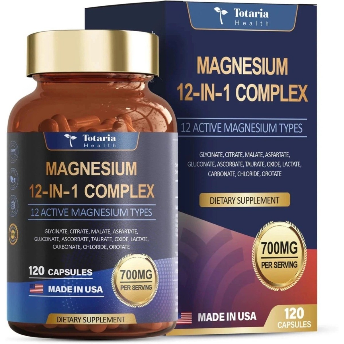 12-in-1 Magnesium Complex 700mg, High Absorption Forms for Daily Support 12-in-1 Magnesium Complex 700mg, High Absorption Forms for Daily Support