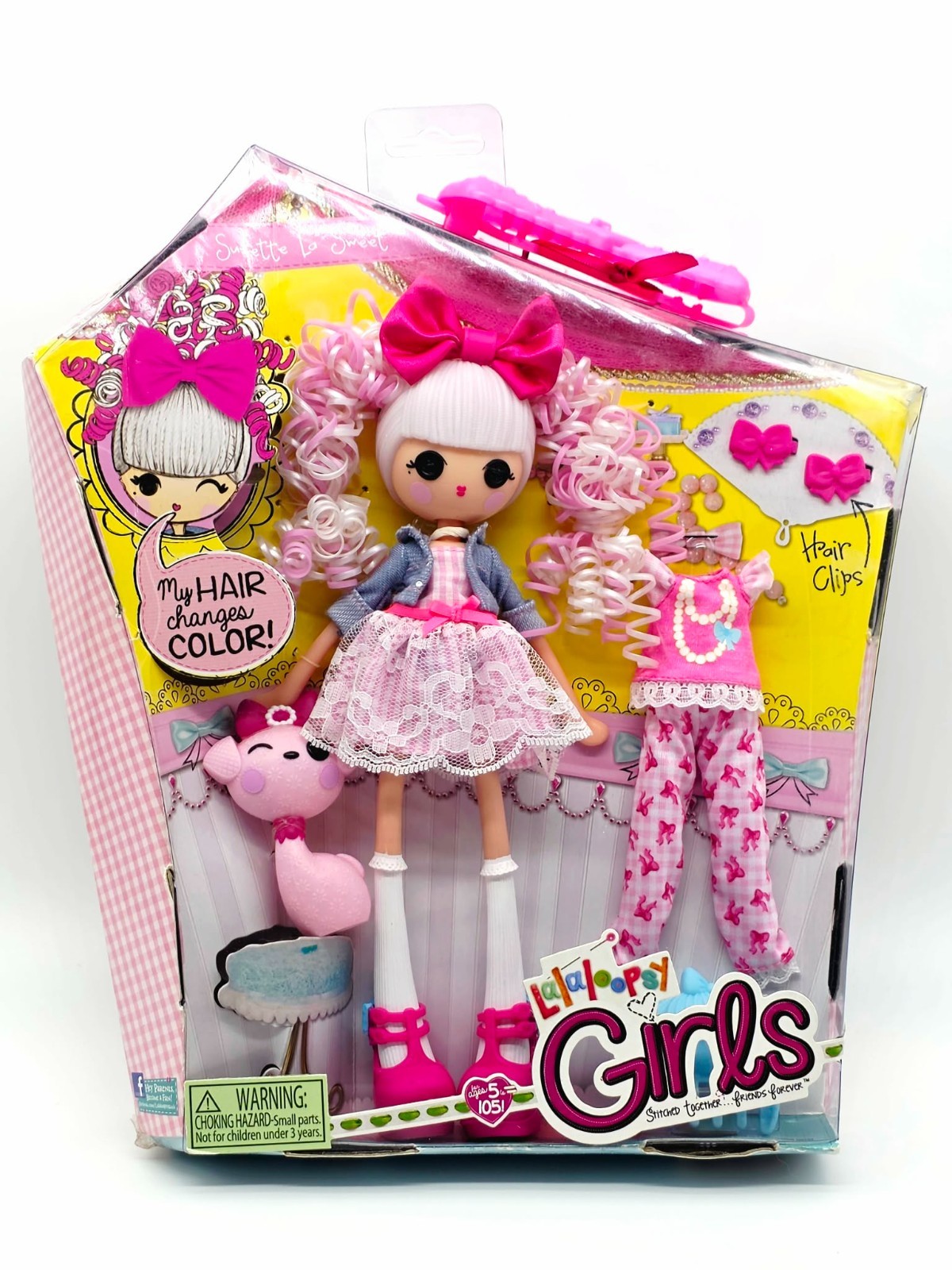 Lalaloopsy Girls Student, Suzette La Sweet with Hair Clips, Pajamas & Pet Poodle