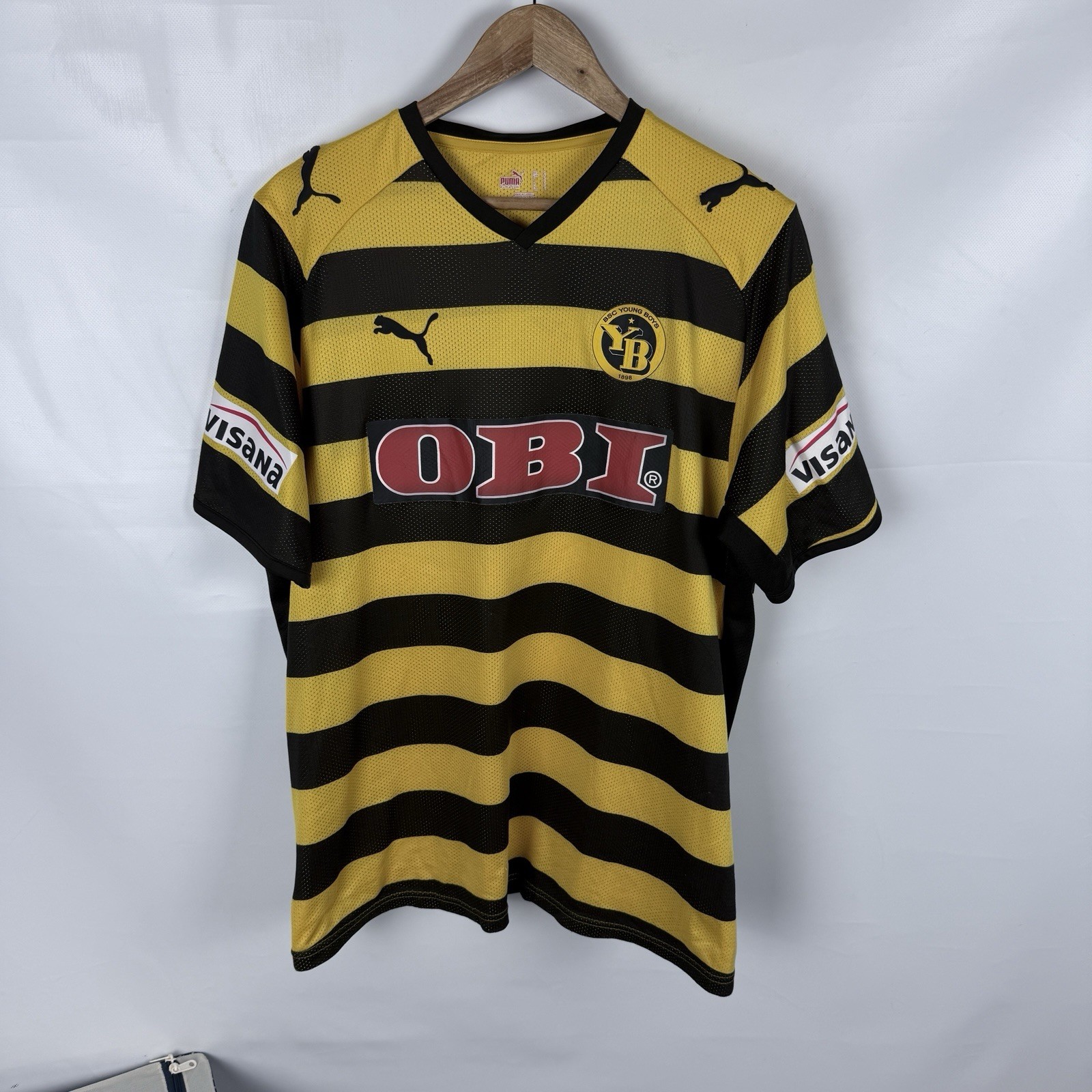 Vintage Puma 2008 2009 Young Boys Player Issue Home Sz L Men Jersey Soccer 