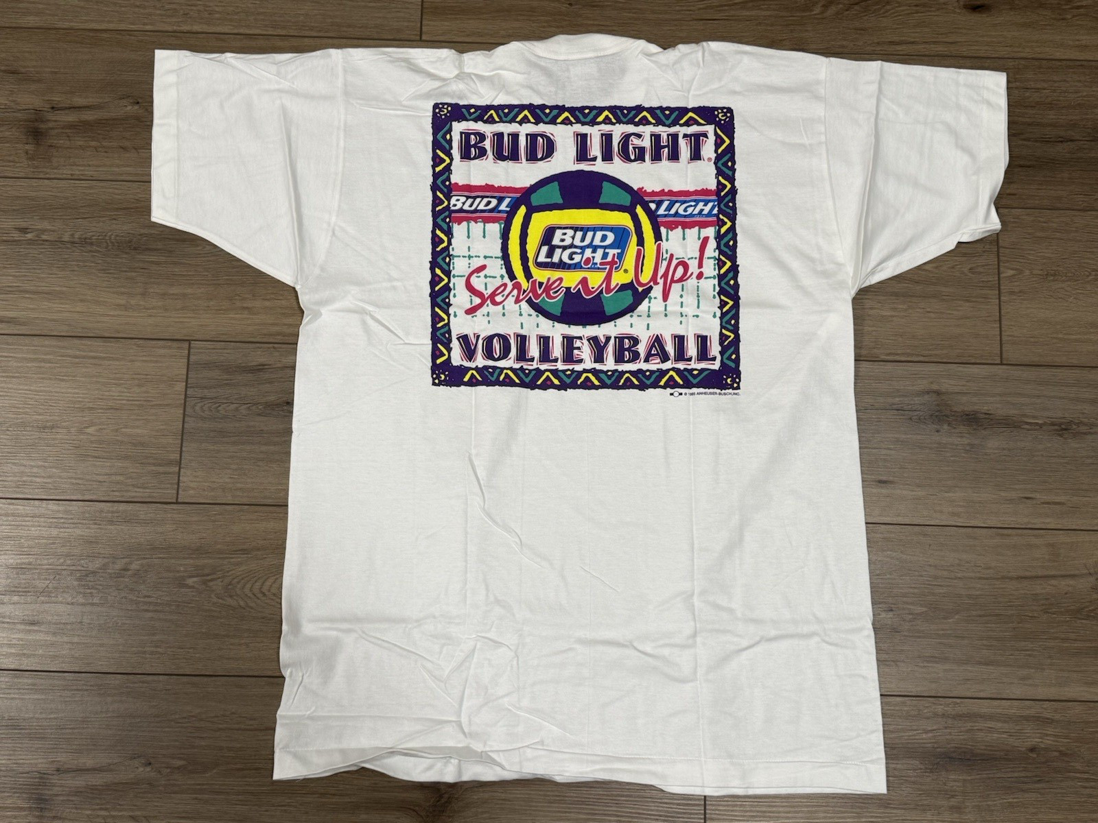 New Vintage 1995 Bud Light Beach Volleyball Single Stitch T-Shirt  2XL XXL NOS