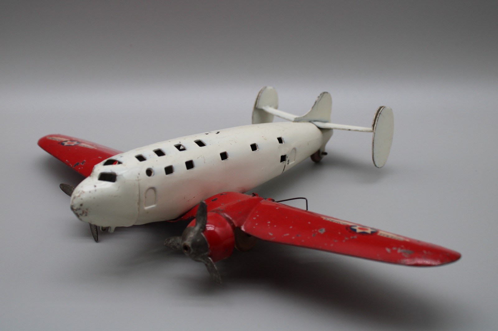 Vintage 1940s Wyandotte Pressed Steel Defense Bomber Airplane Toy WWII Era 13” Vintage 1940s Wyandotte Pressed Steel Defense Bomber Airplane Toy WWII Era 13”