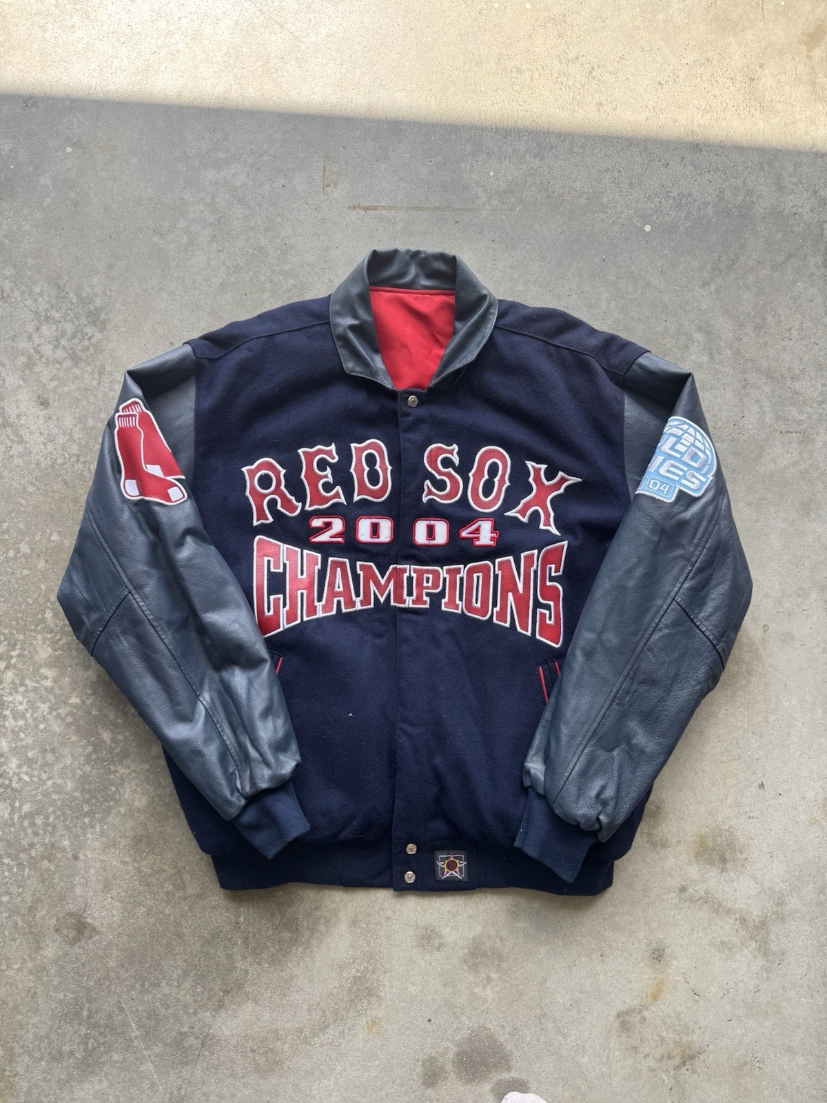 Vintage 2004 Jeff Hamilton Red Sox World series leather jacket