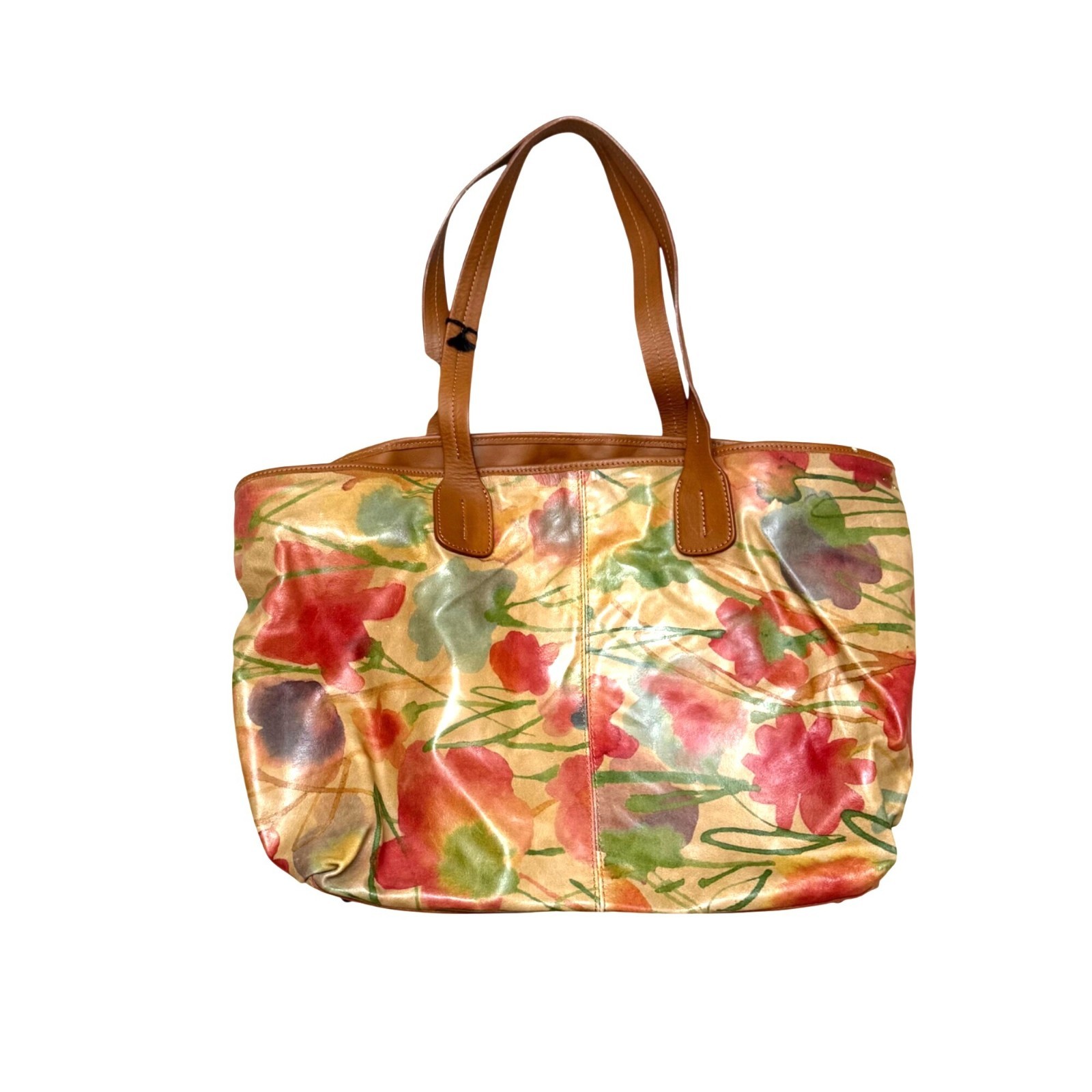 Maurizio Taiuti Women\'s Tote Handbag Floral Genuine Leather Made In Italy NEW