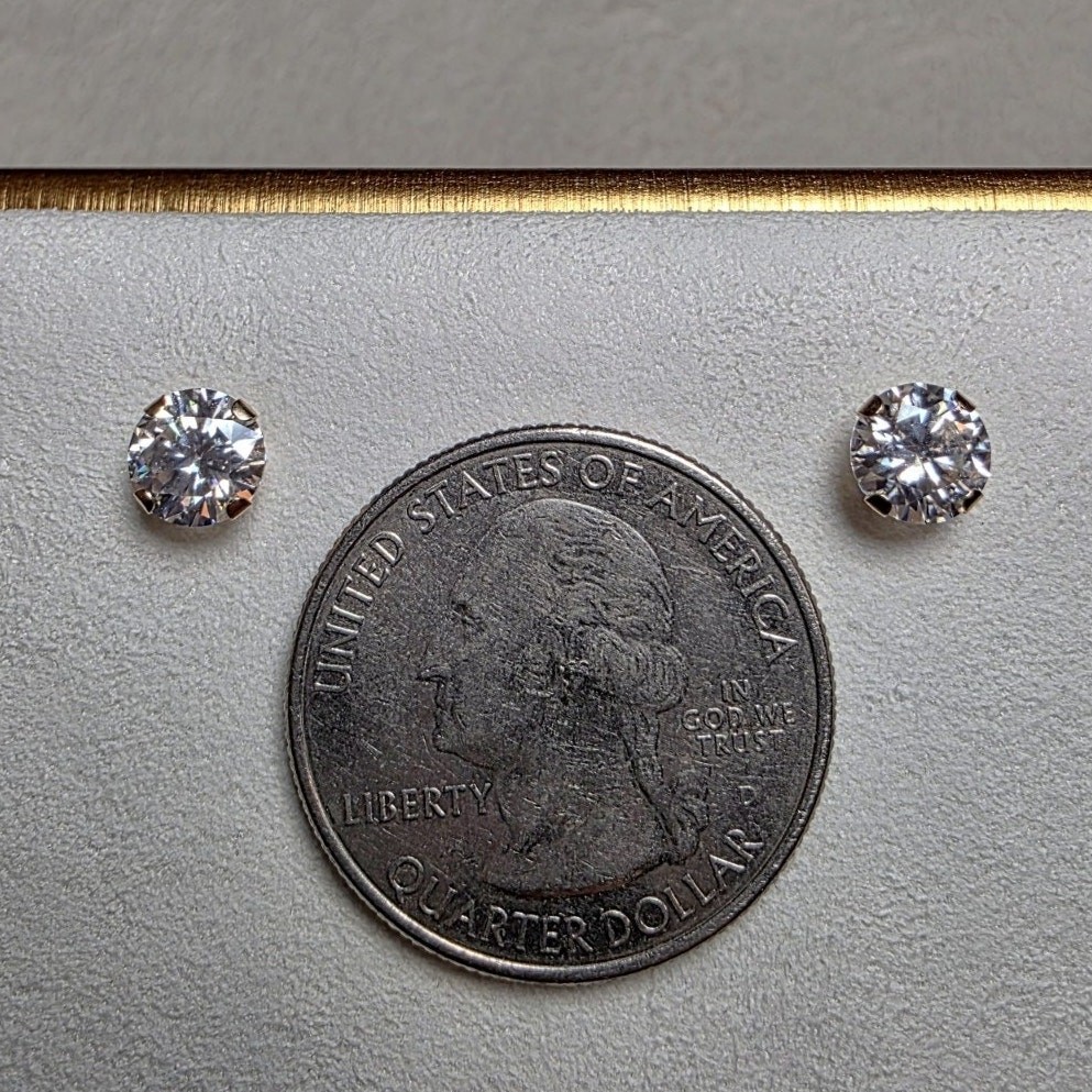 1.52ctw Moissanite Stud Earrings 14K Solid Gold 6mm Round Cut GRA Certified