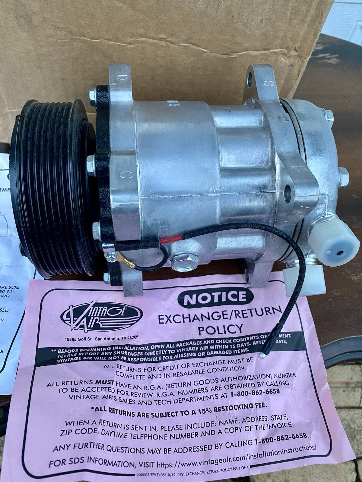 OEM Vintage Air QP7H15 AC Compressor Heavy Duty R-134A For Classic Cars OEM Vintage Air QP7H15 AC Compressor Heavy Duty R-134A For Classic Cars