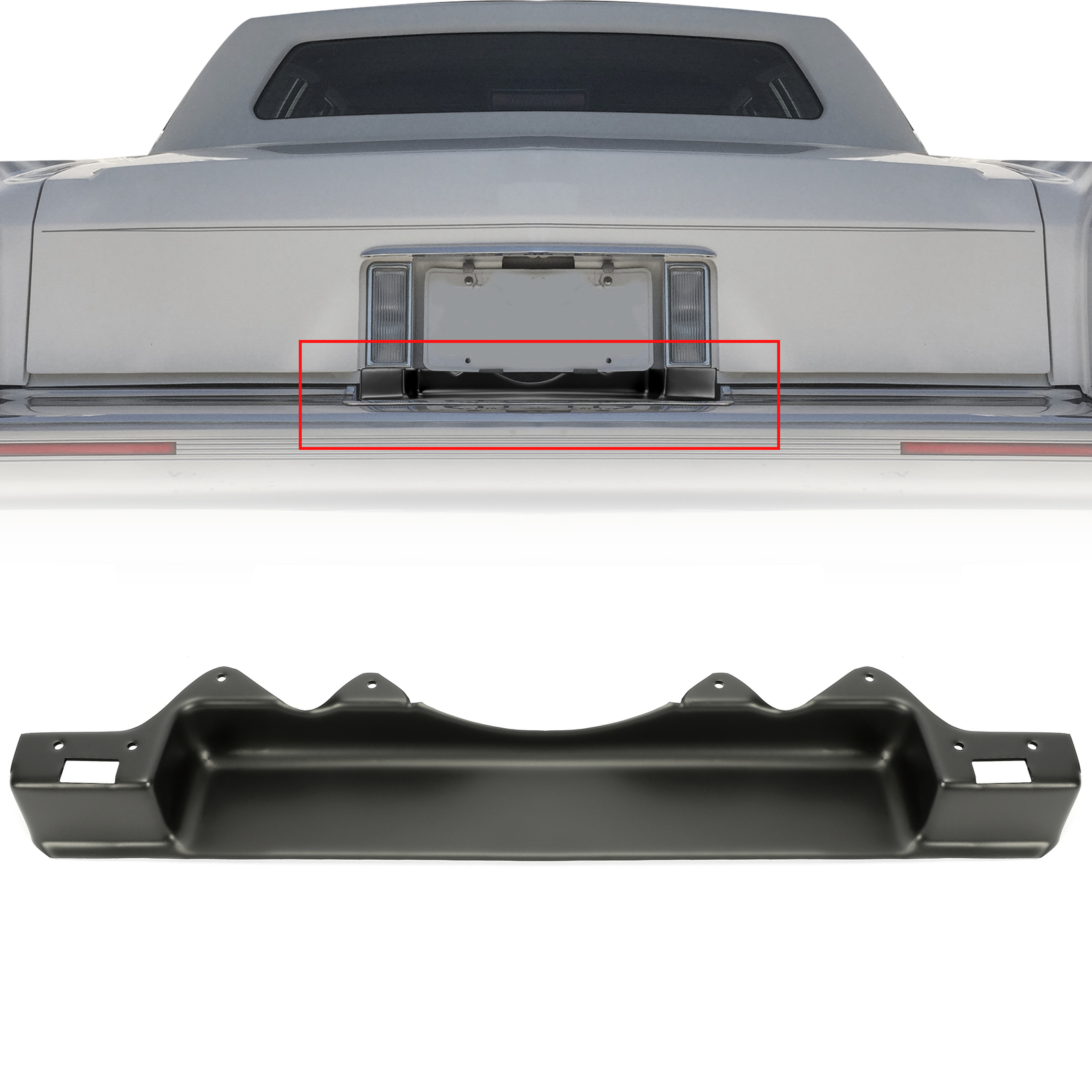FOR 1980-92 Cadillac Deville Brougham Rear Bumper Molded License Plate Filler