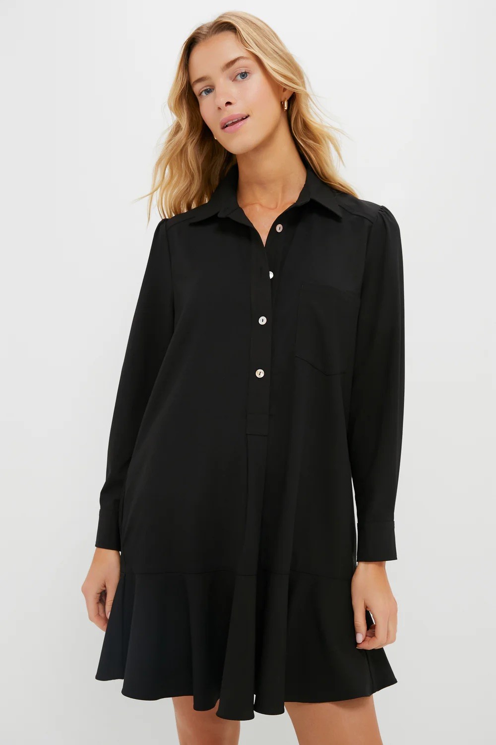NWOT TUCKERNUCK Black Crepe Callahan Shirt Dress Black Size M Medium 
