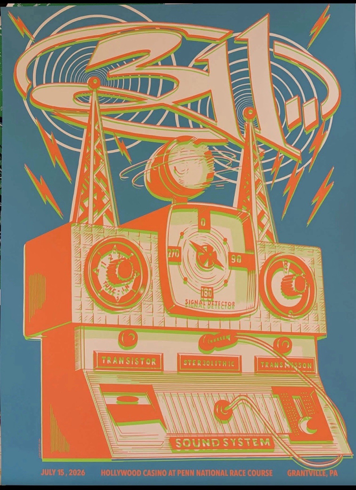 311 Official Concert Poster July 2026 Grantville, PA Brian Methe AP FOIL Variant
