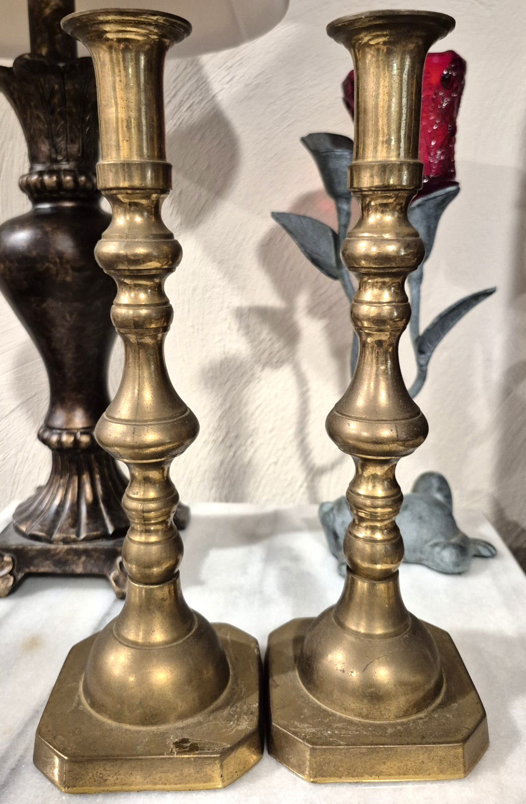 Vintage Solid Brass Candle Holders – Classic Heavy Pair – 10.5” Tall Vintage Solid Brass Candle Holders – Classic Heavy Pair – 10.5” Tall