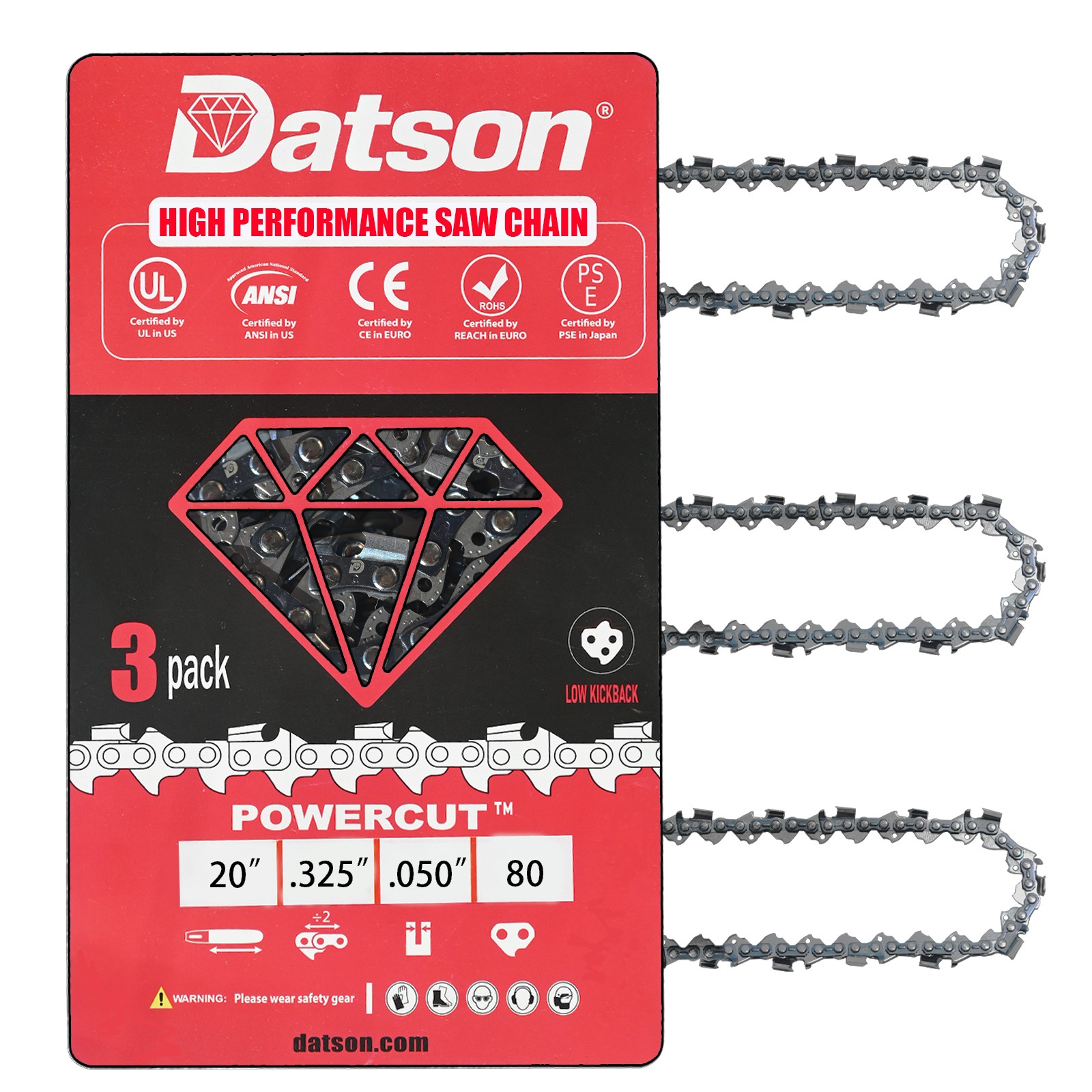 3PACK 20\'\'Chainsaw Chain For Husqvarna X-CUT SP33G 450 Rancher 325 050 80DL 3PACK 20\'\'Chainsaw Chain For Husqvarna X-CUT SP33G 450 Rancher 325 050 80DL