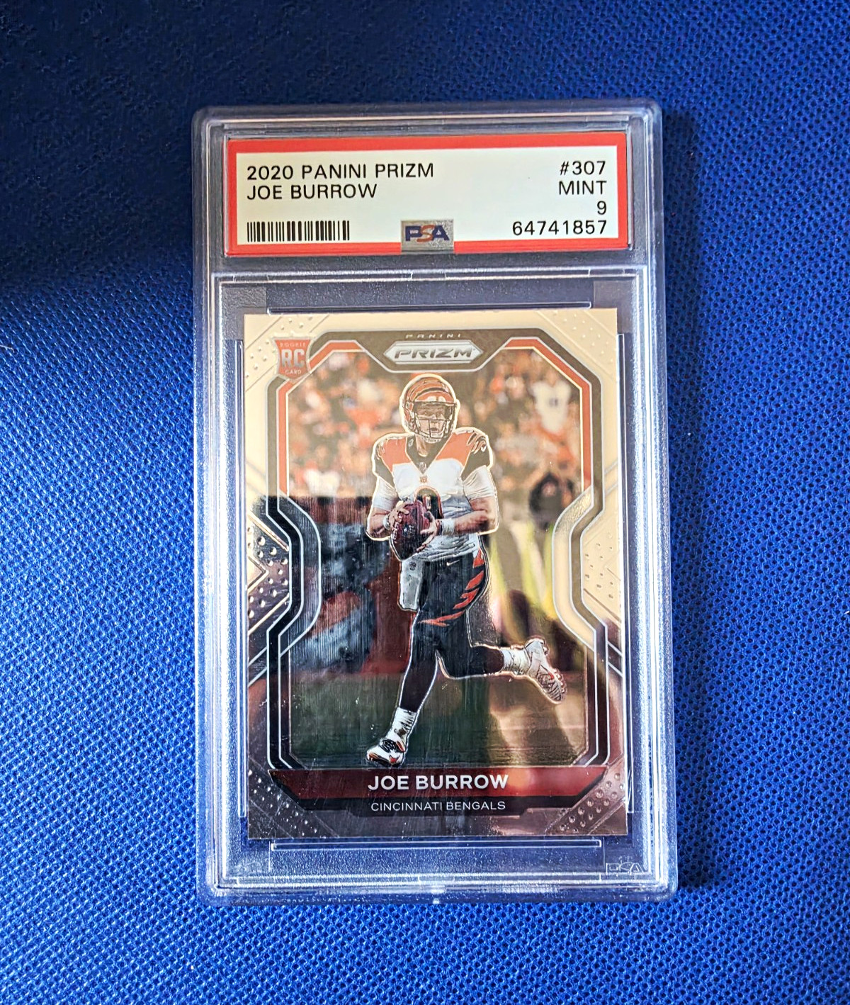 Panini 2020 Prizm Joe Burrow RC Rookie Base #307 PSA 9 Cincinnati Bengals