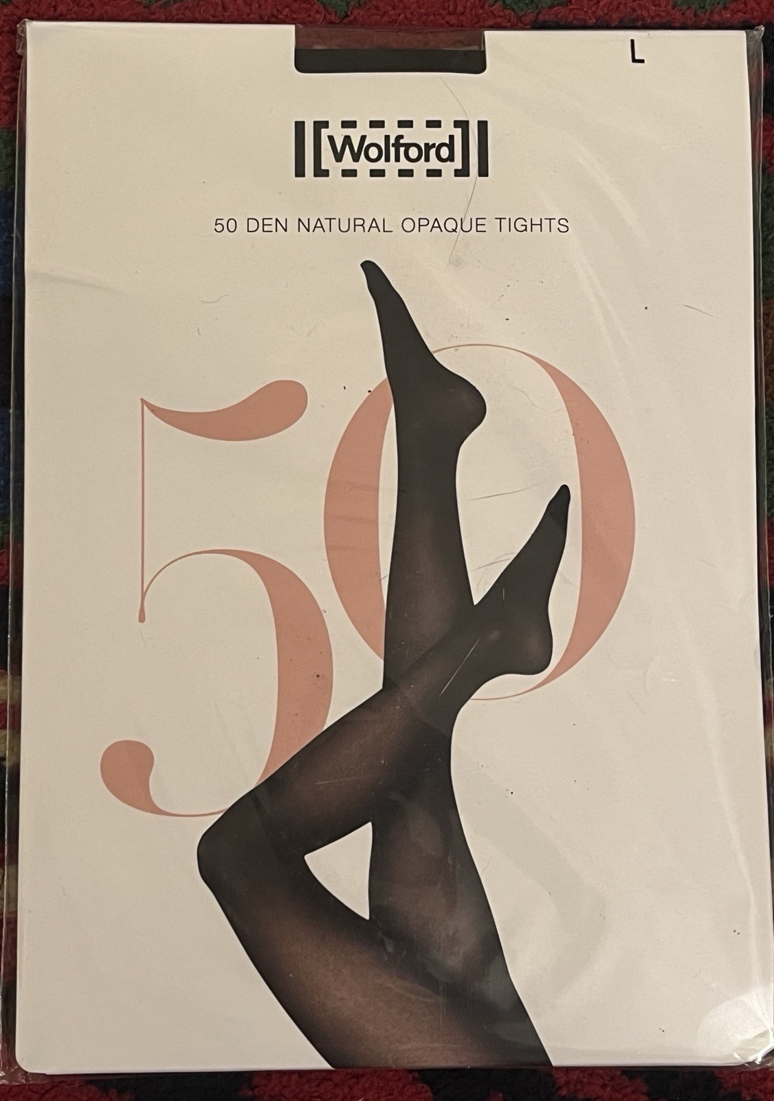 Wolford 50 DEN Natural Opaque Tights (Brand New) Large Black