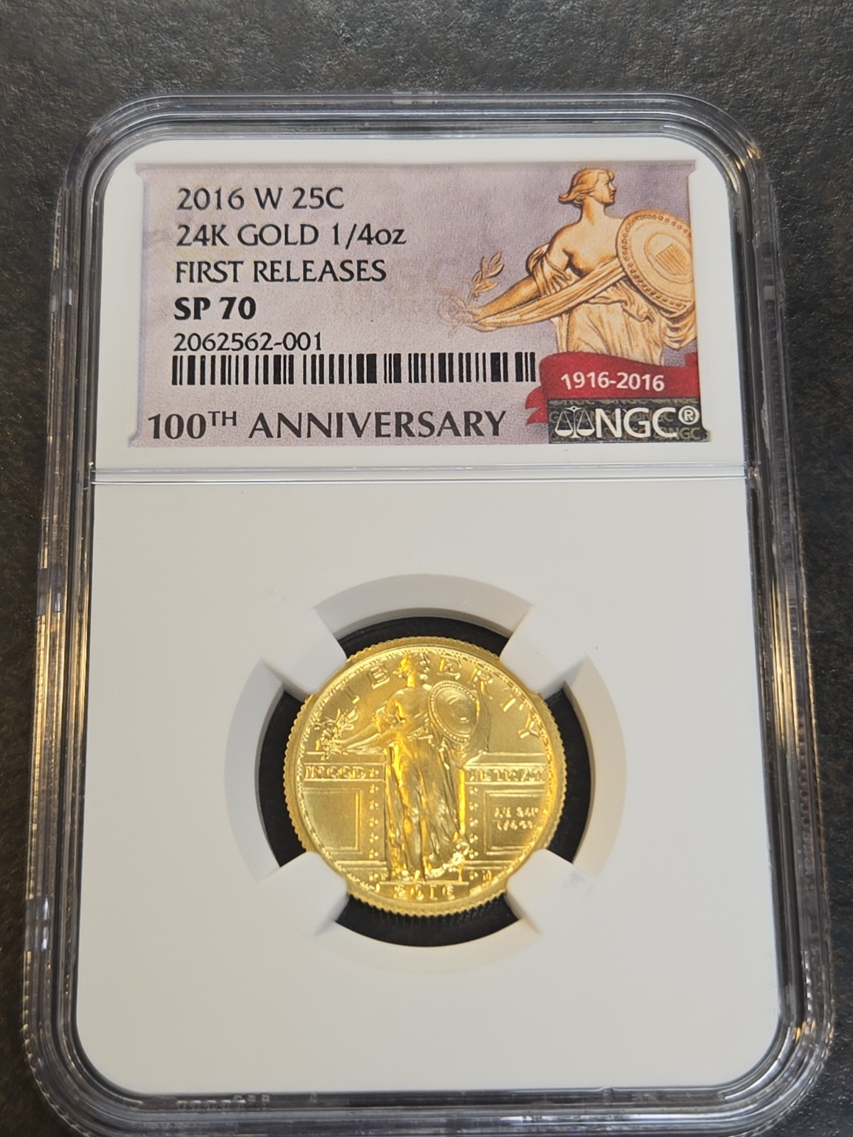 2016-W Gold Centennial 1/4 Ounce Standing Liberty Quarter NGC SP70 FIRST RELEASE 2016-W Gold Centennial 1/4 Ounce Standing Liberty Quarter NGC SP70 FIRST RELEASE