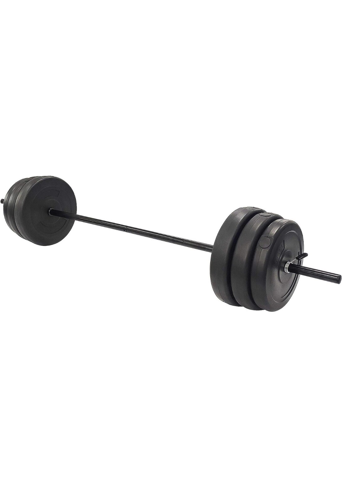 BalanceFrom Fitness Home Gym Steel Barbell Vinyl Weight Lifting Set, 100 Pounds