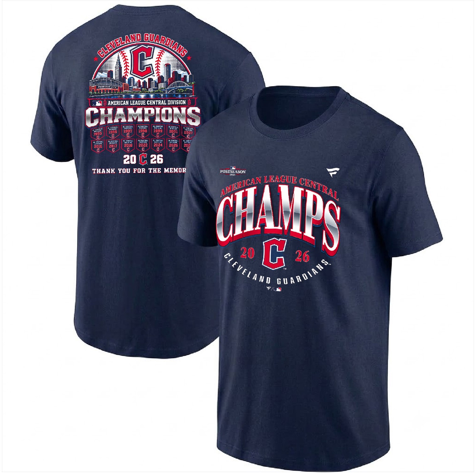 Cleveland Guardians 2026 American League Central Division Champions T-Shirt
