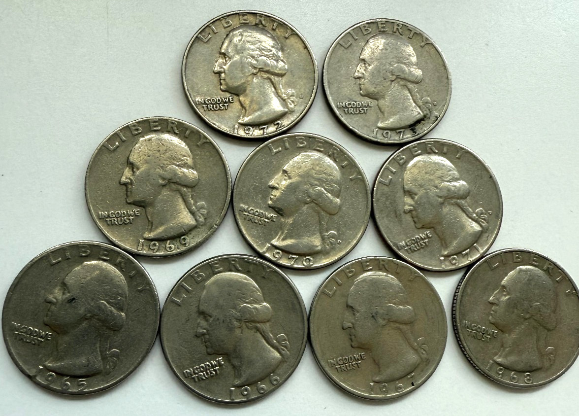 US Quarter Full sequence 1965 1966 1967 1968P 1969P 1970D 1971D 1972D 1973D US Quarter Full sequence 1965 1966 1967 1968P 1969P 1970D 1971D 1972D 1973D