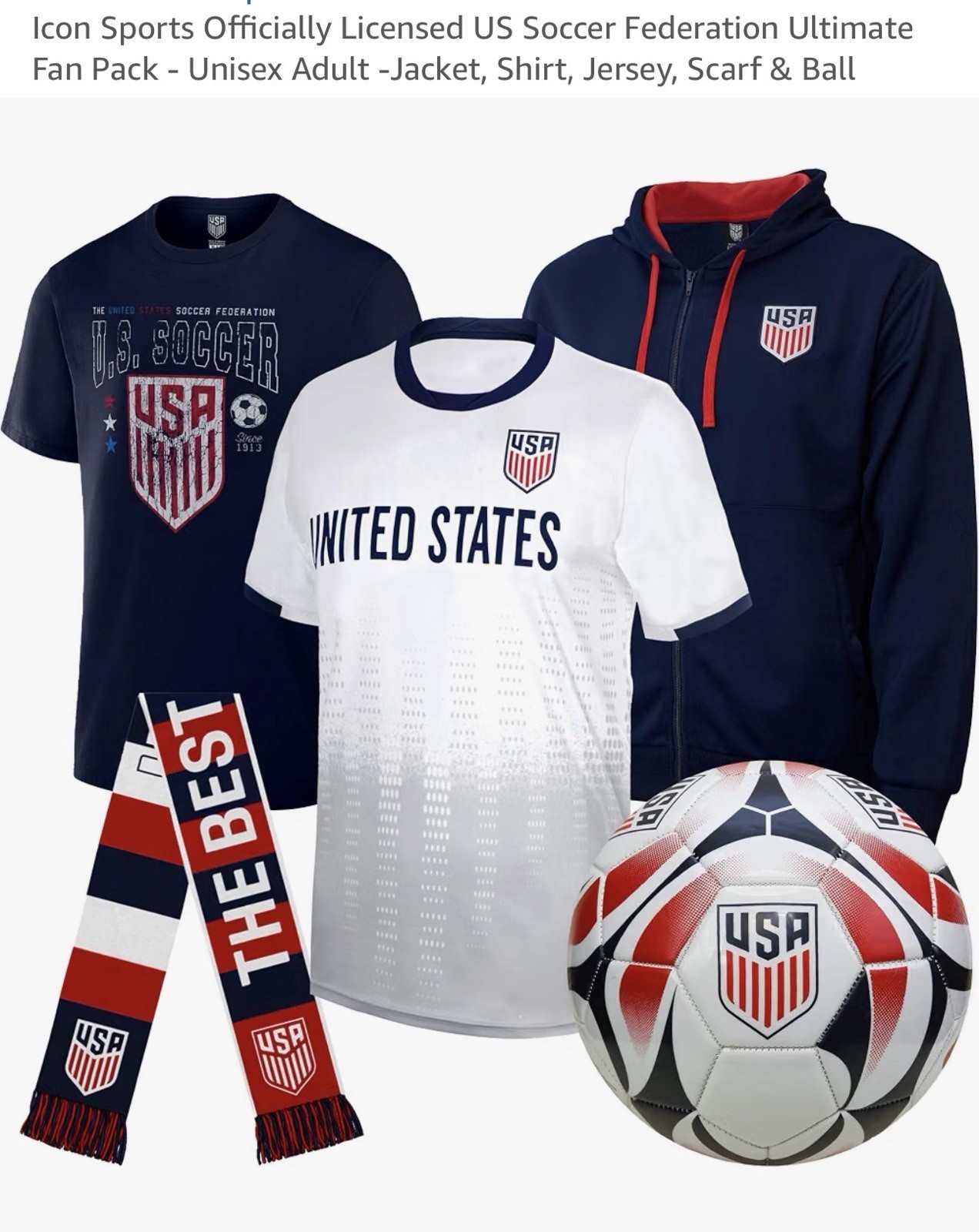 Icon Sports Officially Licensed US Soccer Federation Ultimate Fan Pack (NEW)(L)