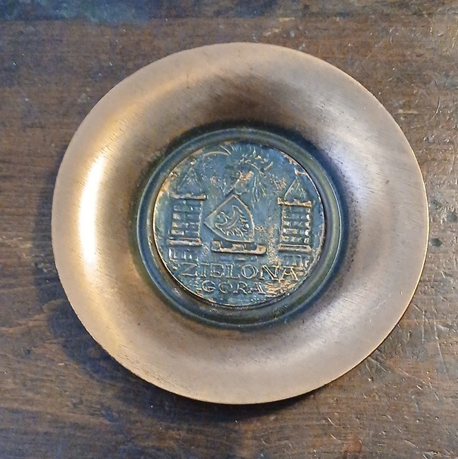 Zielona Gora Vintage Copper Wall Plate Small Round  4”