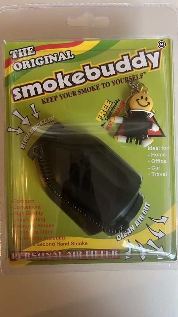 Smokebuddy Original Black Personal Air Filter Odor Eliminator w/ Keychain New