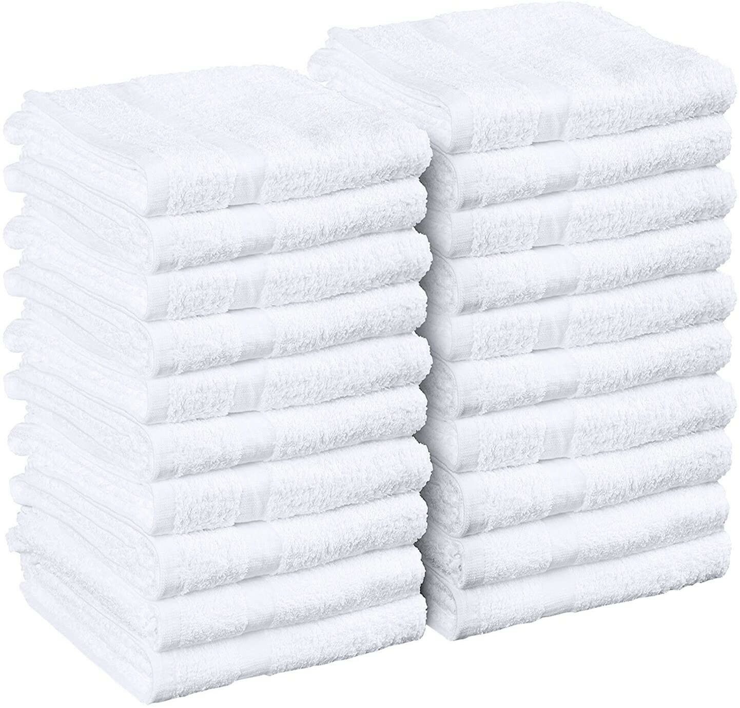 Salon Towels 100% Cotton Towel Pack Of 24 White Gym Spa Towel in 16x27 inches. Salon Towels 100% Cotton Towel Pack Of 24 White Gym Spa Towel in 16x27 inches.