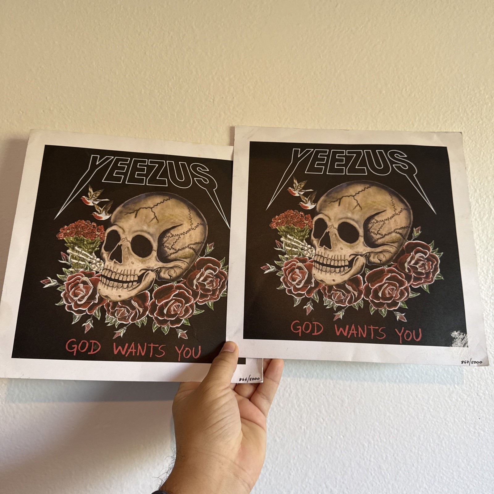 Kanye West x Wes Lang Yeezus Tour Merch VIP 10x10 Lithograph Poster 866-867/5000