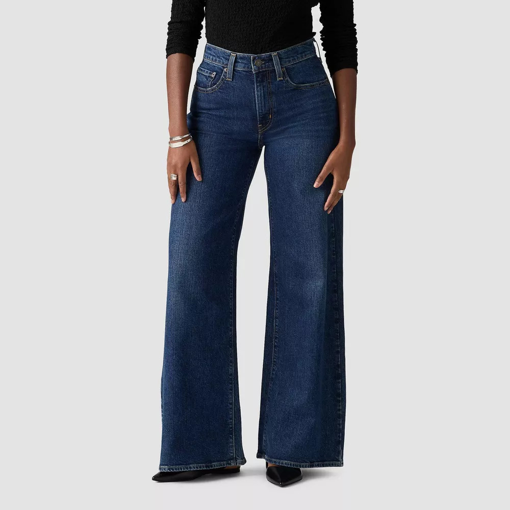 Levi\'s Women\'s High-Rise Wide Leg Jeans Woodstock Stretch Denim Cotton