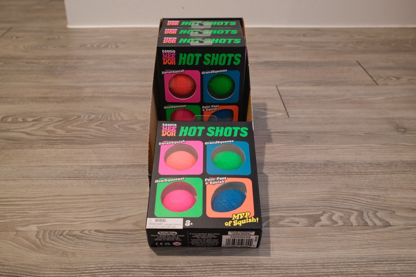 Authentic Schylling NeeDoh Teenie Hot Shots Squishy 4 Pack Sport Balls Viral NEW