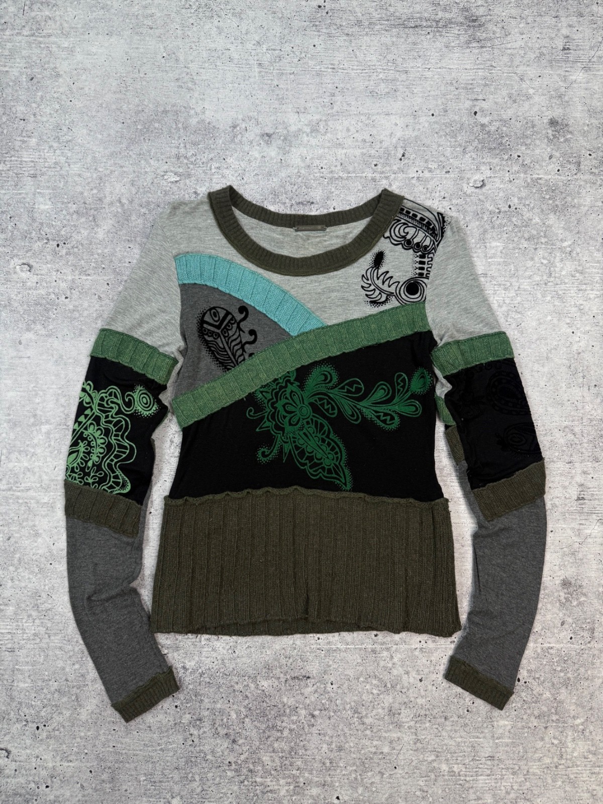Vintage 00s Pianura Studio JPG Save The Queen Vibe Wool Top Y2K
