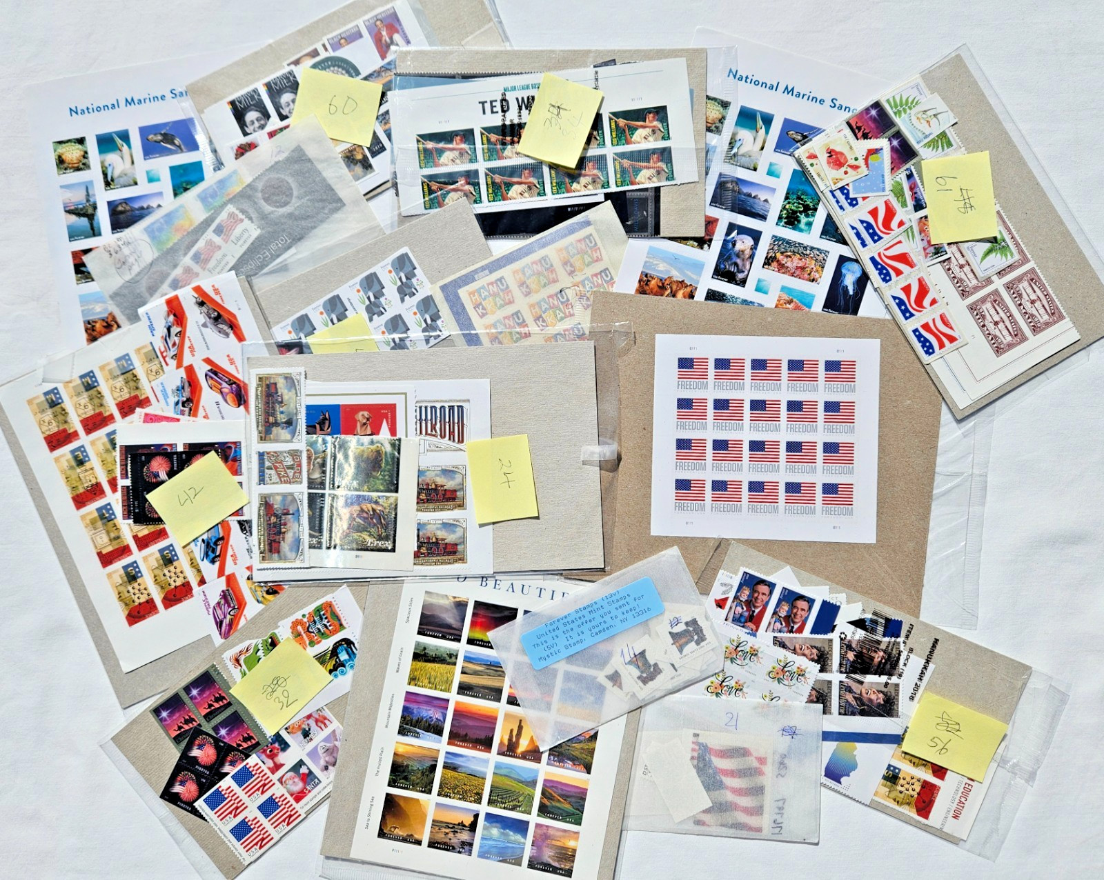 Big Lot of 500 USPS Postage Forever Stamps Sheets - NEW- Unused Face Value $410