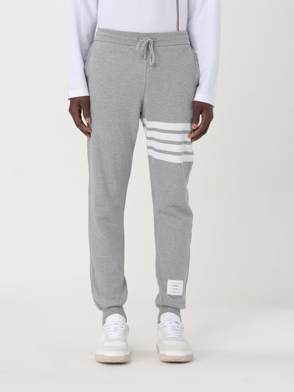Thom Browne Casual Trousers Jogger Pant Sweatpant Fashion 4-BAR Stripe Gray