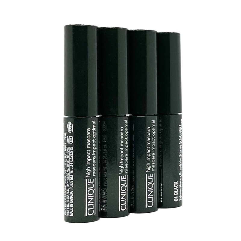 4 x Clinique High Impact Mascara - 01 Black 0.14oz / 3.5ml Each Travel Size 4 x Clinique High Impact Mascara - 01 Black 0.14oz / 3.5ml Each Travel Size