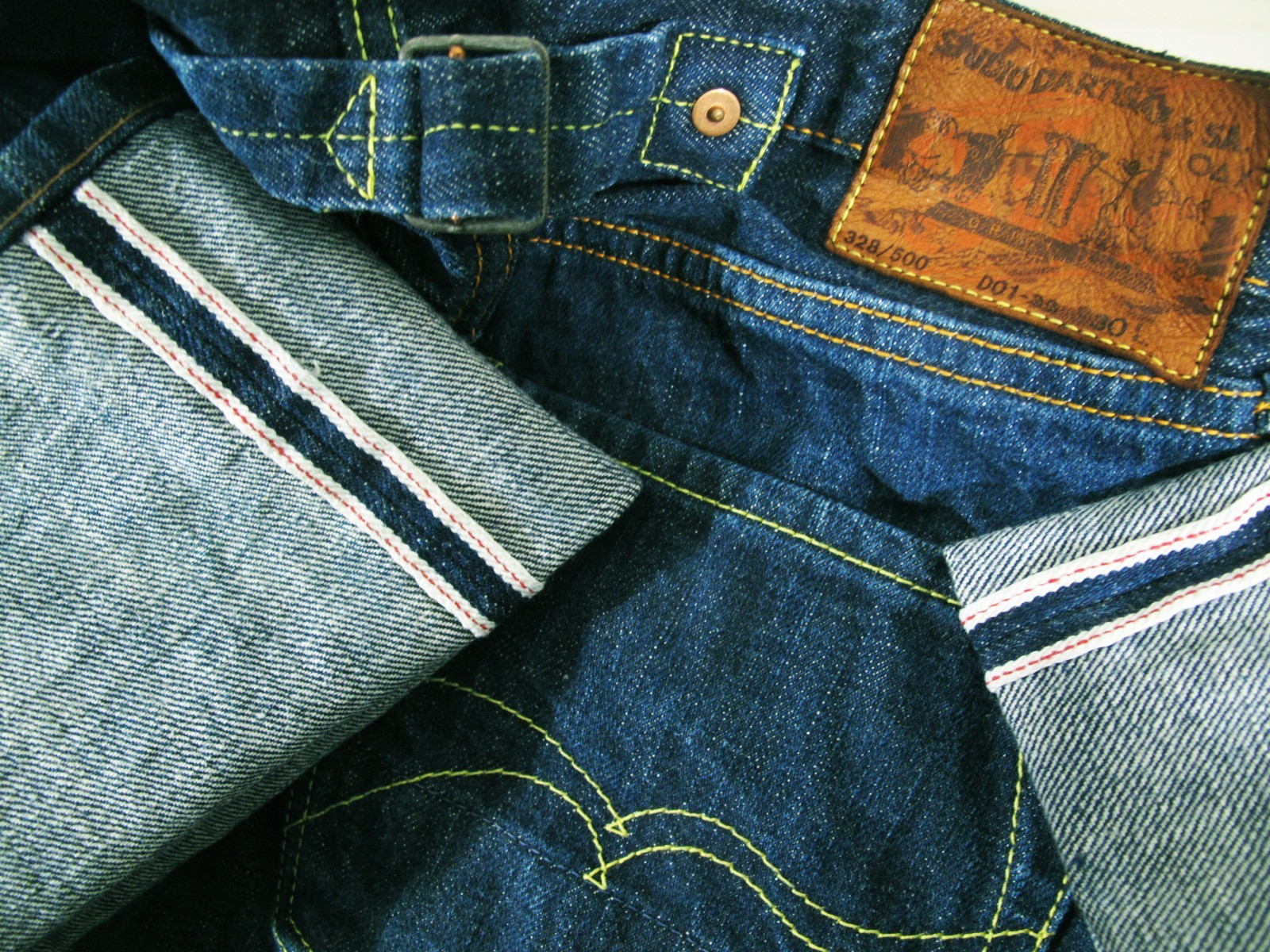 HOT VTG Men\'s STUDIO D\'ARTISAN Lot 301 SELVEDGE BELTED Jeans 30 x28 (*Fit 27x28)