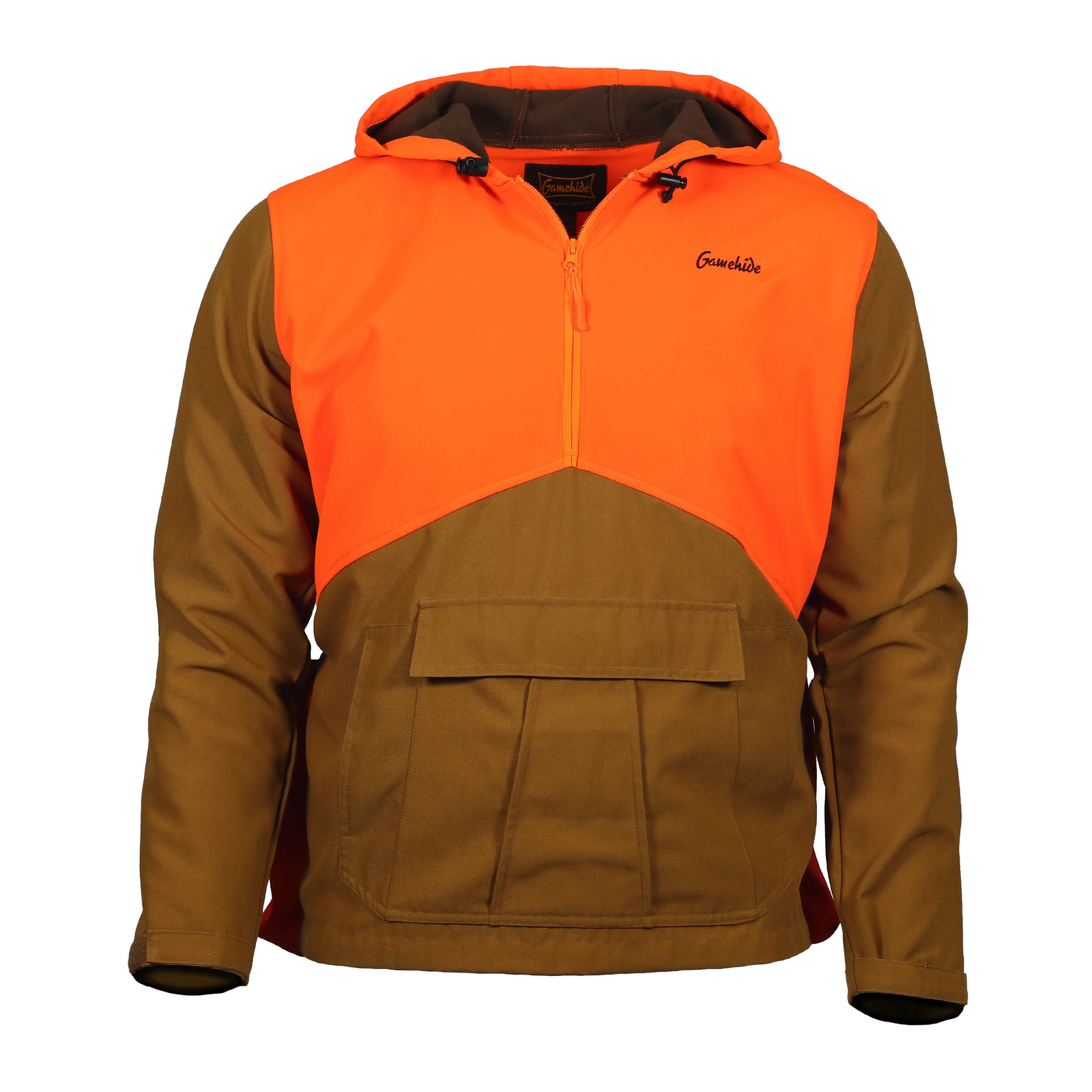 Gamehide Men's Upland Field Hunting Hoodie - Marsh Brown/Blaze Orange