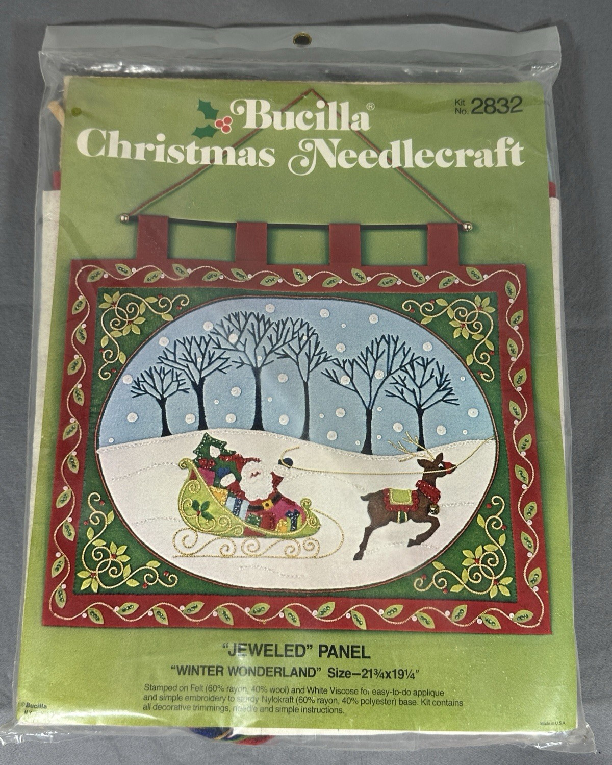 Bucilla 2832 Winter Wonderland Jeweled Panel Kit Vintage Sealed Christmas NEW