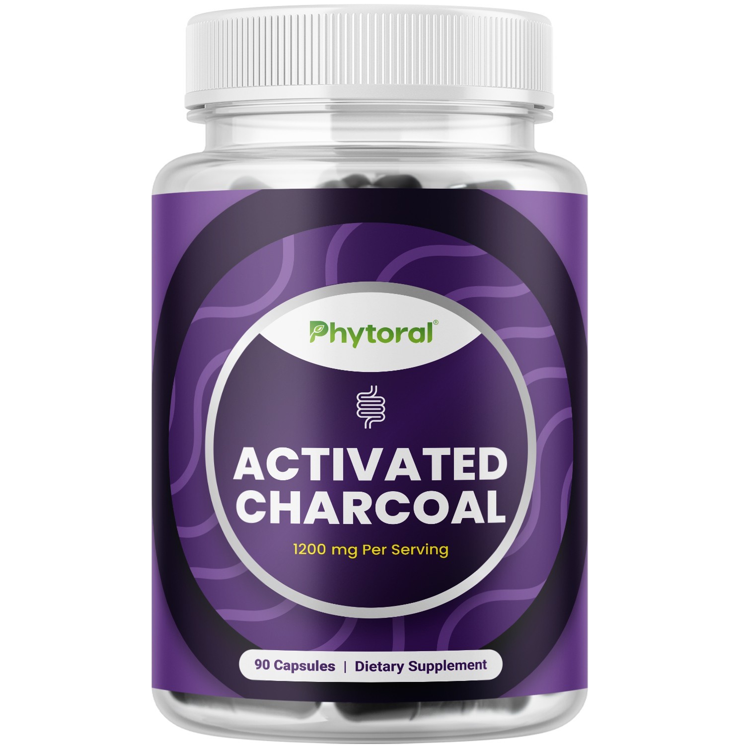 Pure Activated Charcoal Pills Detox & Cleanse - Purifying Coconut Capsules 90ct