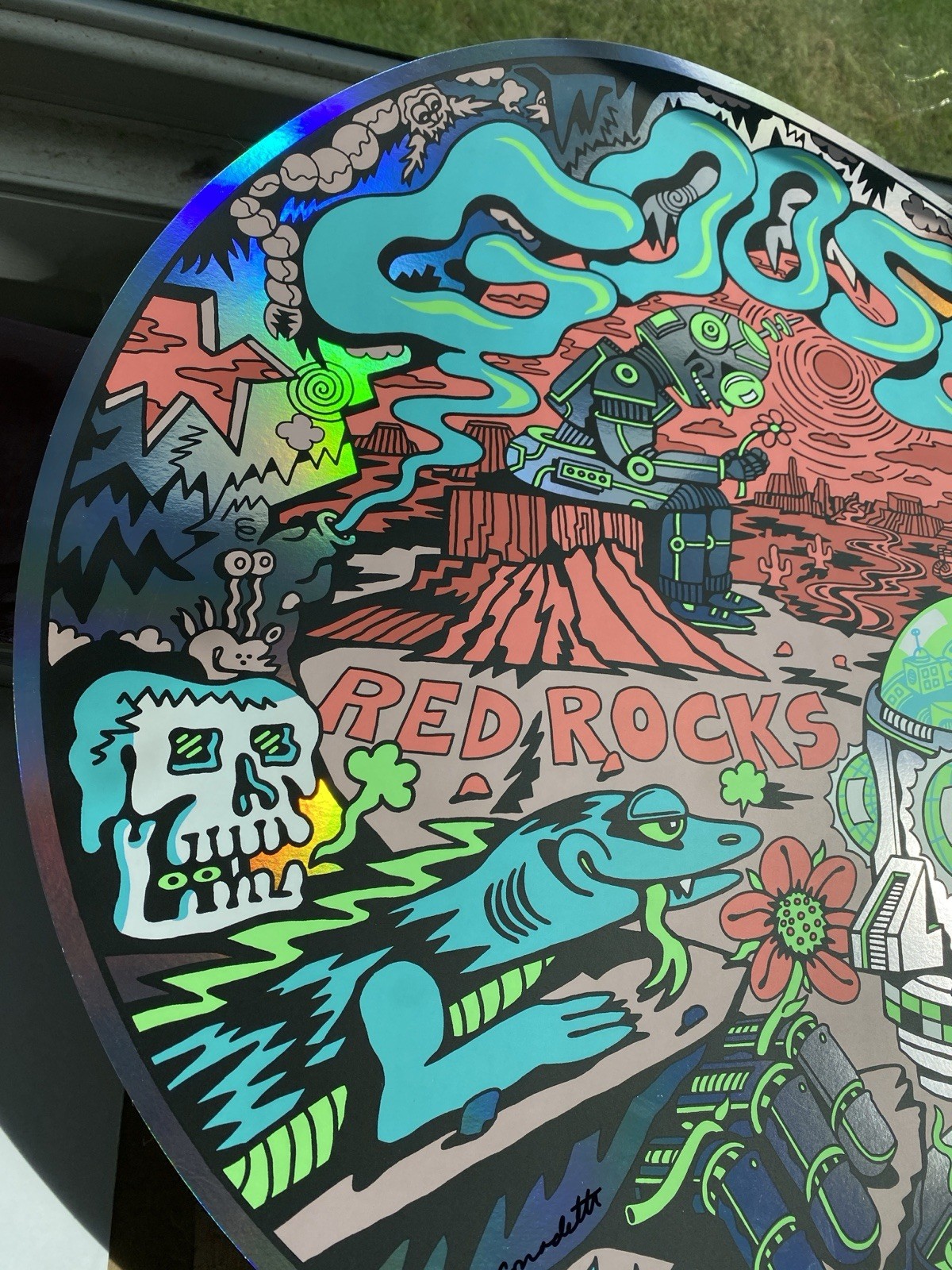 AUTHENTIC Goose Red Rocks 2026 Rainbow Foil AP Circle Poster SN #/55 Killer Acid