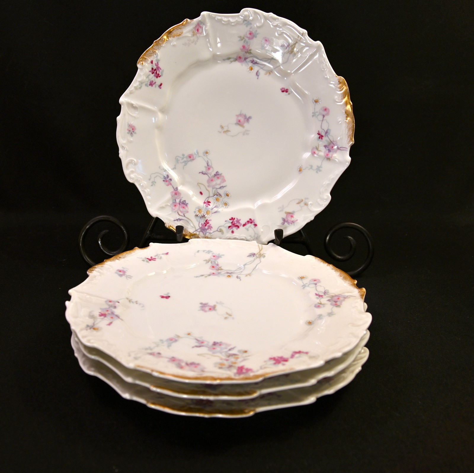 Limoges Elite Bawo Dotter 4 Luncheon Plates 8 5/8