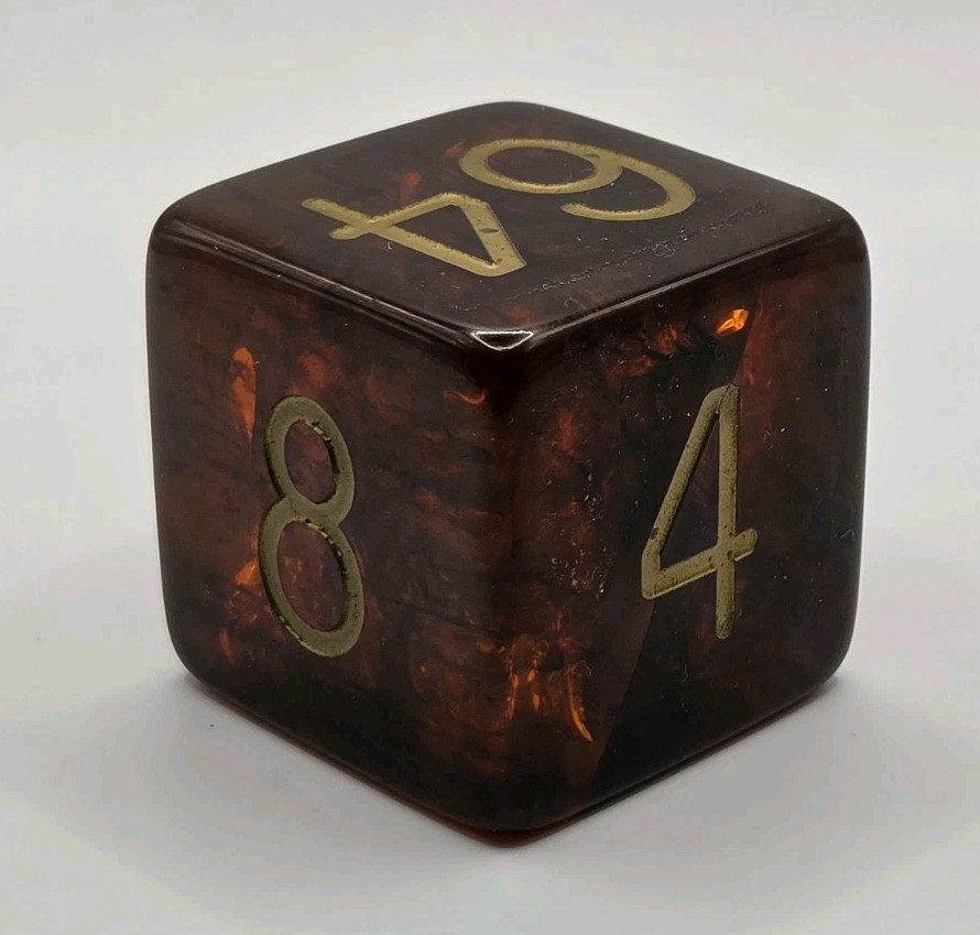 VINTAGE Amber BAKELITE BACKGAMMON DOUBLING CUBE DIE DICE 2\ VINTAGE Amber BAKELITE BACKGAMMON DOUBLING CUBE DIE DICE 2\