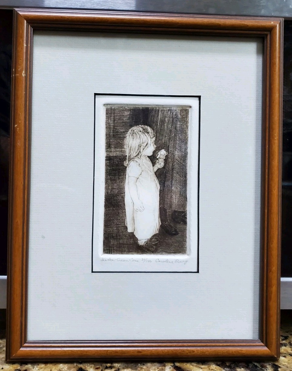 NICE Framed & Matted Caroline Erney Signed Print \ NICE Framed & Matted Caroline Erney Signed Print \