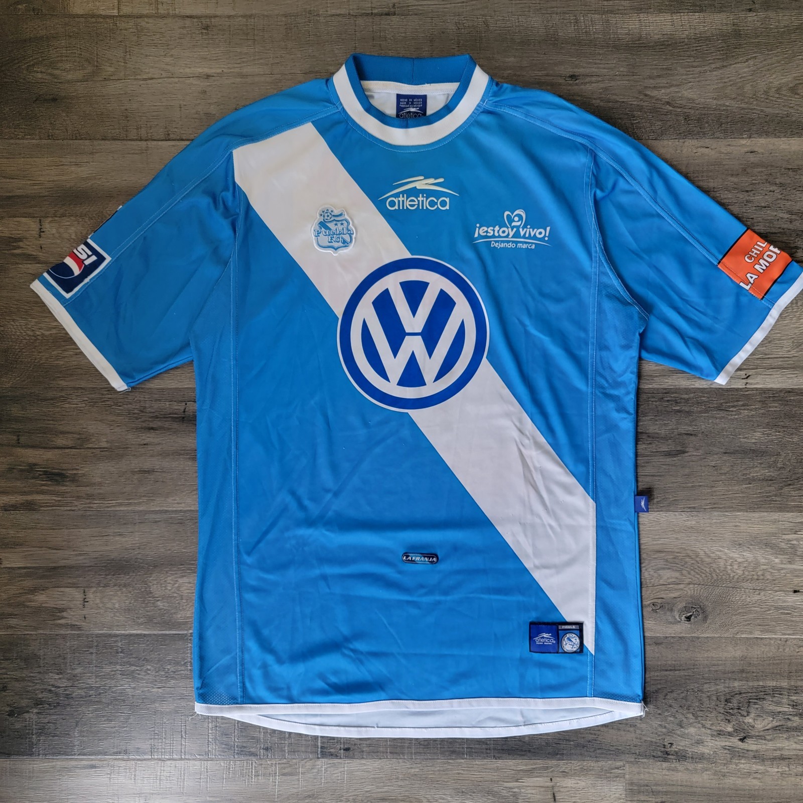 Vintage Atletica Club Puebla Soccer Futbol Jersey Size XL