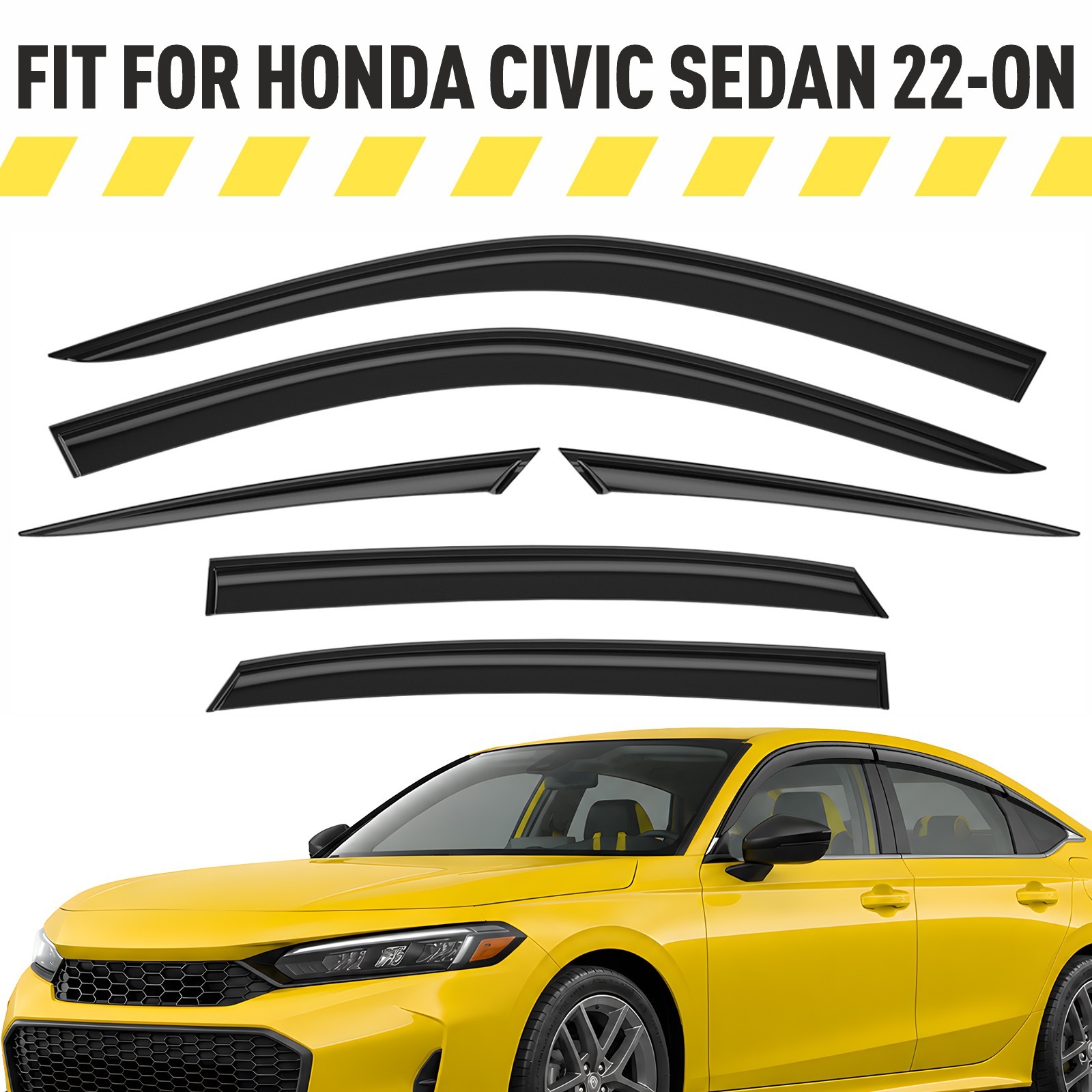 Rain Guards Vent Visors Shade for 2022-2026 Honda Civic Sedan Rain Guards Vent Visors Shade for 2022-2026 Honda Civic Sedan