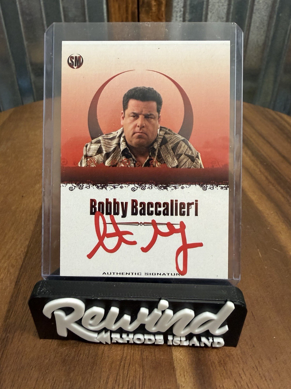 Steve Schirripa Signed Bobby Baccalieri Sopranos Custom Card Red Ink IP Auto