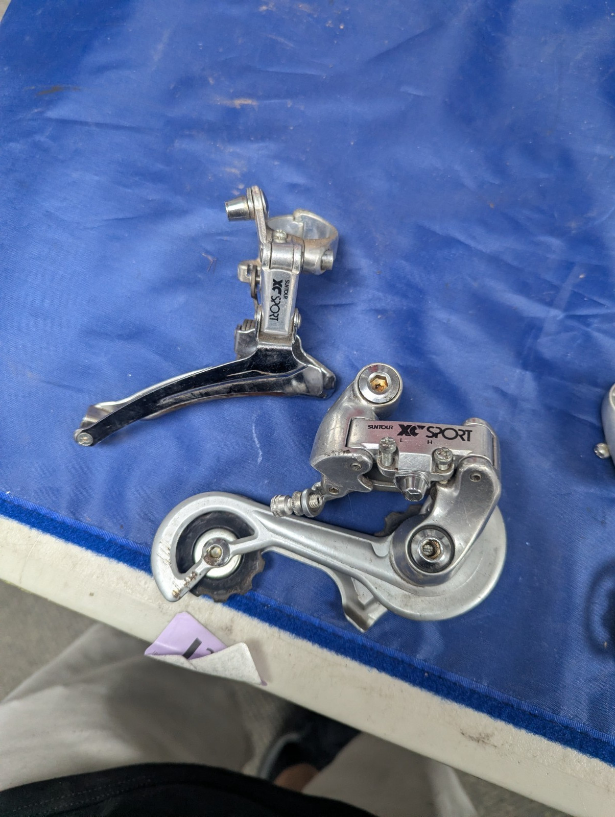 Suntour XC Sport Front & Rear Derailleurs Long Cage Bolt-On 80s MTB Japan 28.6 Suntour XC Sport Front & Rear Derailleurs Long Cage Bolt-On 80s MTB Japan 28.6