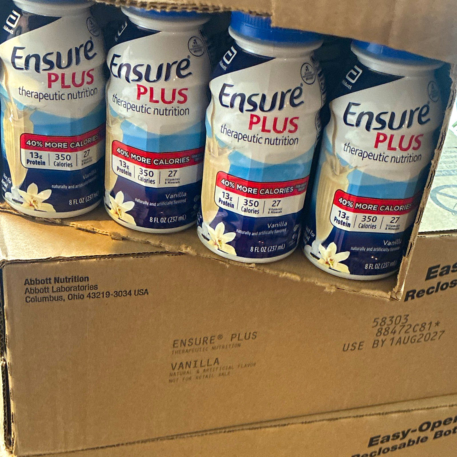 Ensure Plus High Protein Meal Replacement Shake 24Vanilla 8 fl oz Exp 21AUG2027 Ensure Plus High Protein Meal Replacement Shake 24Vanilla 8 fl oz Exp 21AUG2027