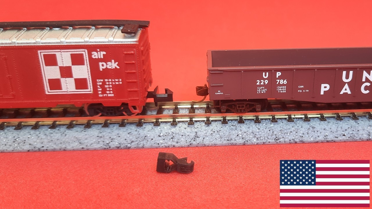 N Scale Rapido Coupler Conversion precision adapters to knuckle,  2 pair, BLK