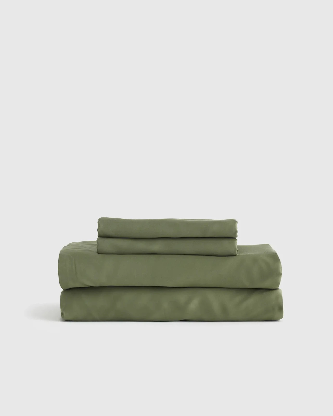 Quince 100% Organic Bamboo Viscose 4 pc Queen Sheet Set in Olive NWOT