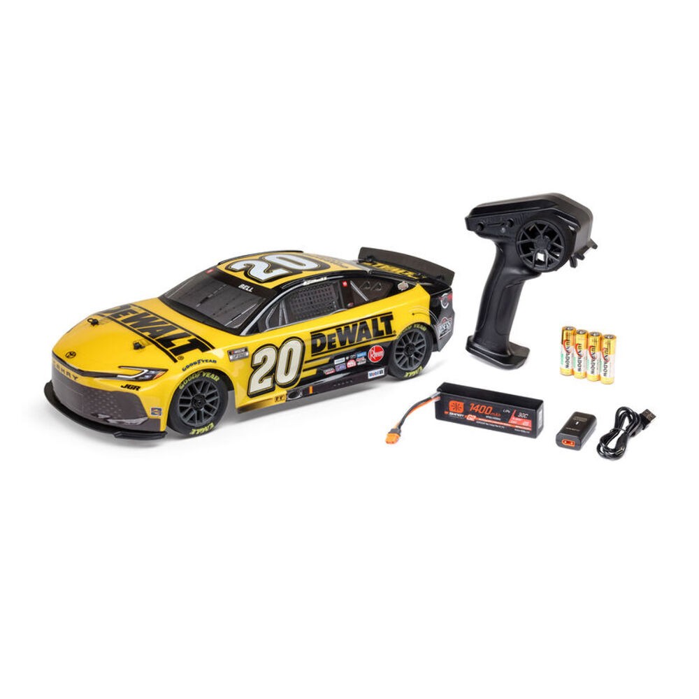 Losi 1/12 NASCAR RC Race Car Christopher Bell No. 20 DeWalt 2025 AWD RTR Brushed